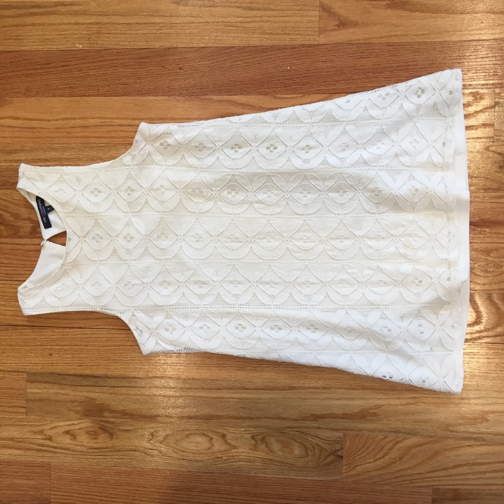 Sleeveless white dress